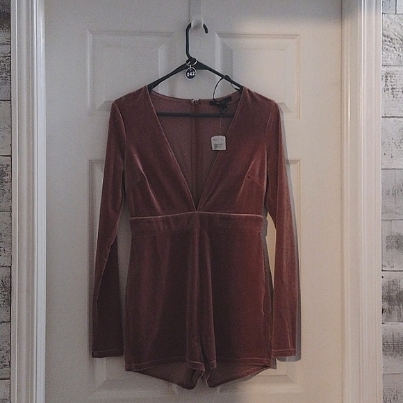 Forever 21 Pants - Forever 21 velour romper NWT gorgeous and soft.